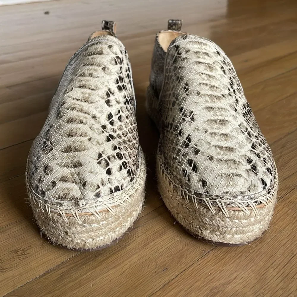 Schutz Fadia Snake Print Platform Espadrille Size 9